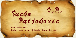 Vučko Maljoković vizit kartica